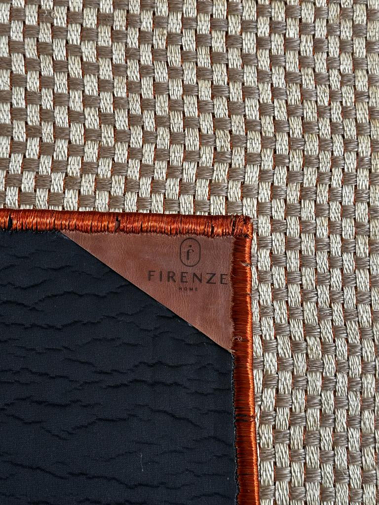 Tapete Tejido Canasto en Fique y Cobre / Borde 100% Cobre