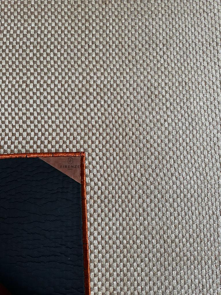 Tapete Tejido Canasto en Fique y Cobre / Borde 100% Cobre