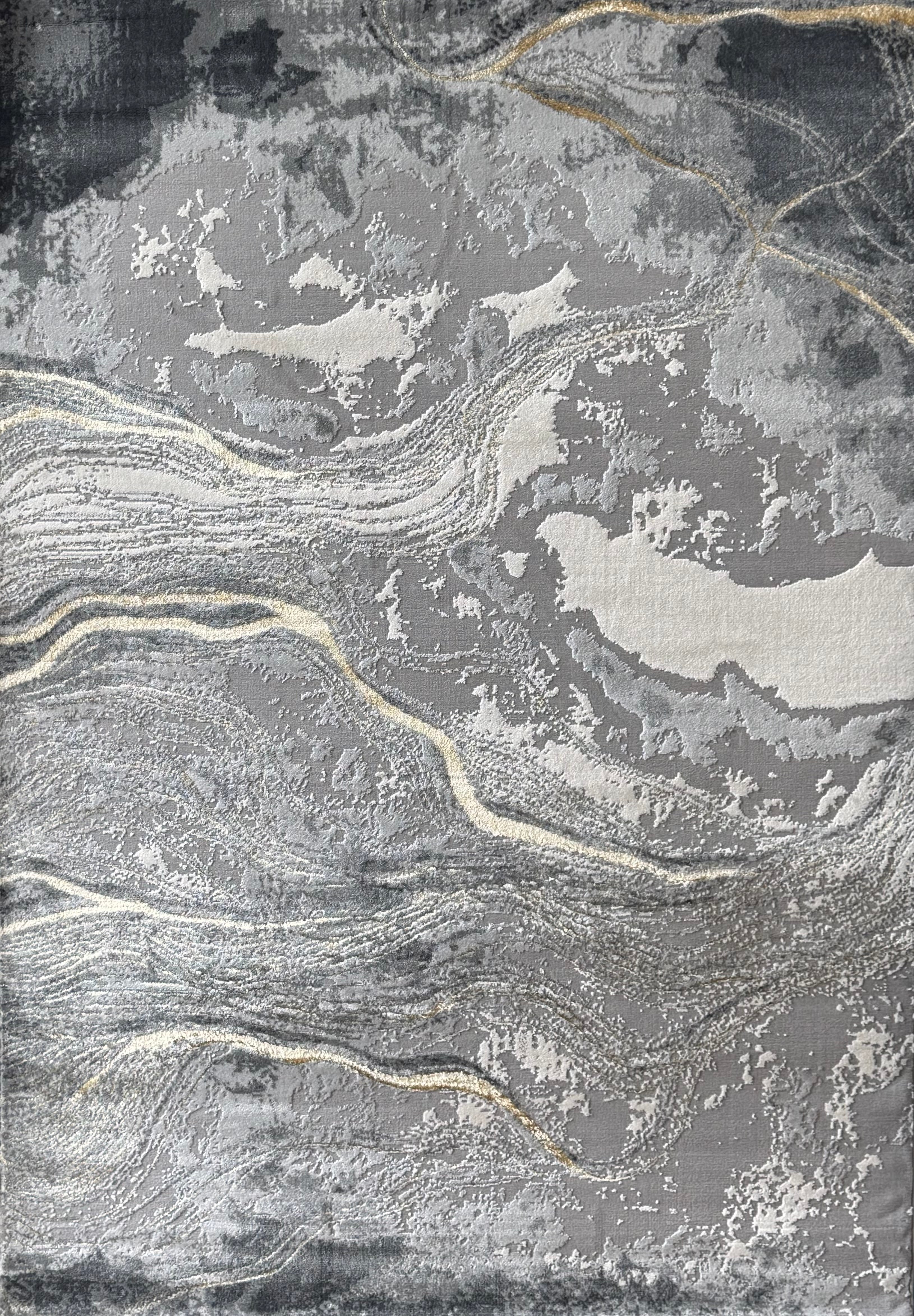 Alfombra Premium Importada de Turquía / Gamma 0693 / Grey - Bone - Gold