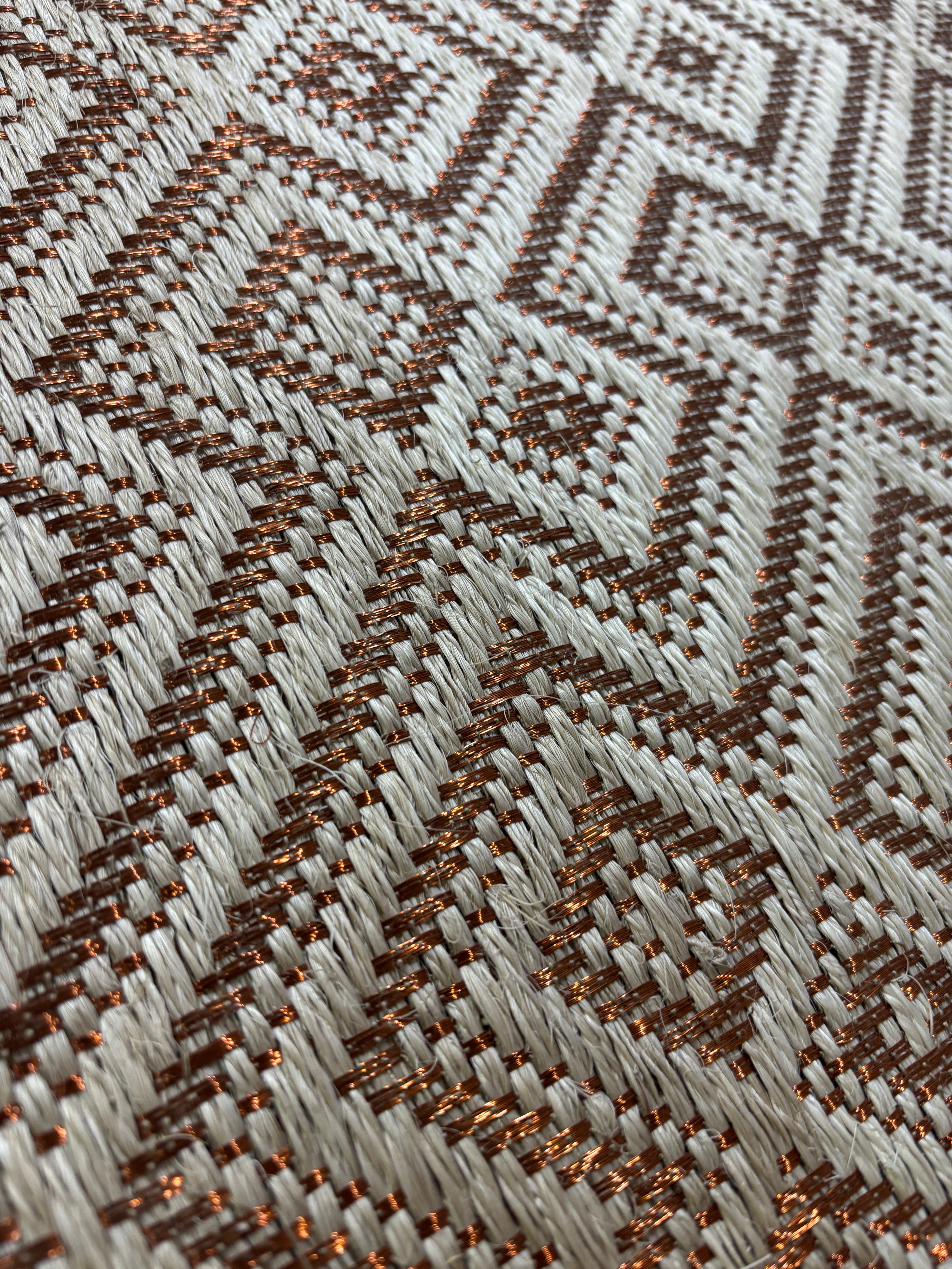 Tapete hecho a mano en Fibra Natural / Tejido Gaía degradé / Fique + Cobre