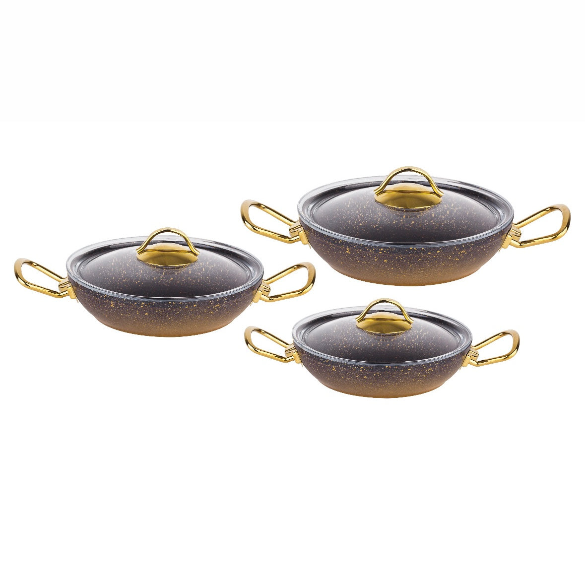 Juego de Sartenes Biogranit de 6 Piezas / Colección OMS / 3032 Negro Cobre